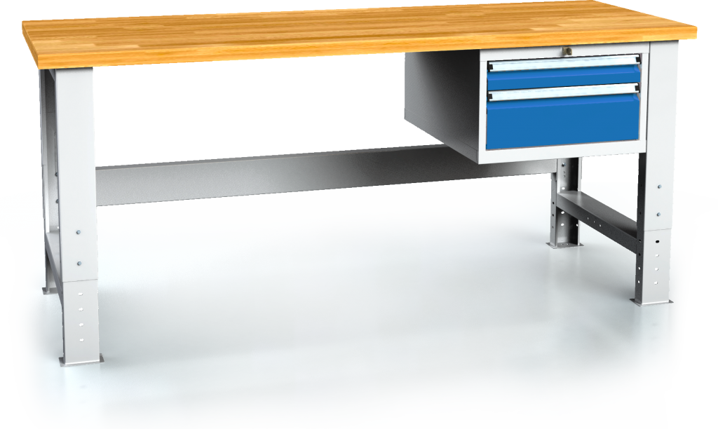 Workbenches alcera PROFI - board - foot - container 700 - 1055 x 2000 x 700